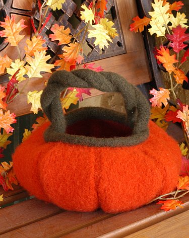 Modle tricot gratuit Panier Citrouille Halloween