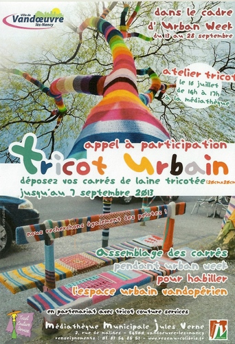 yarn bombing tricot urbain Nancy